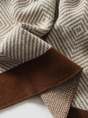 Geometric Pattern Cotton Knit Throw Blanket