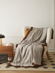 Geometric Pattern Cotton Knit Throw Blanket