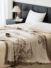 Dancing Petals Cotton Knit Throw Blanket