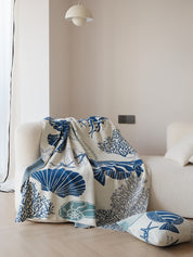 Undersea World Cotton Knit Throw Blanket