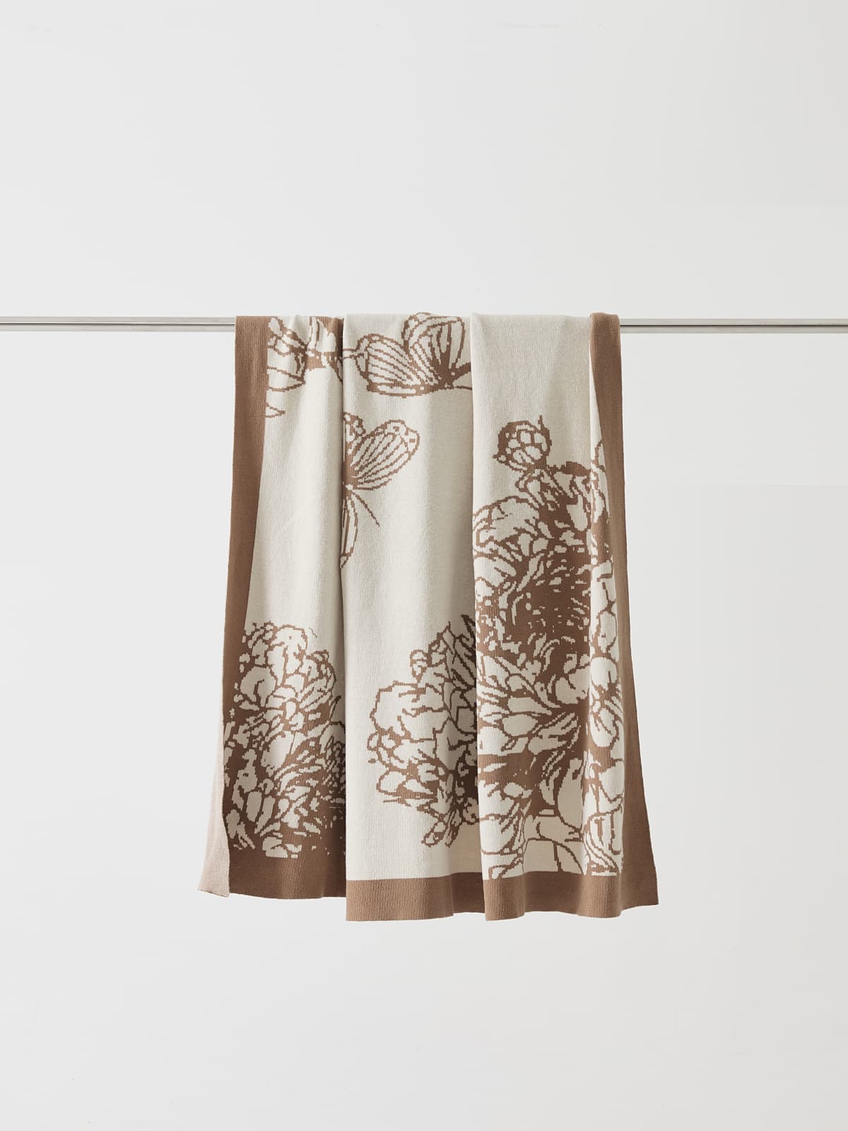 Dancing Petals Cotton Knit Throw Blanket