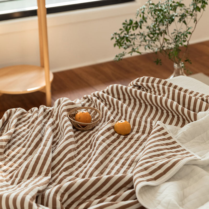 100% Cotton Striped Quilt