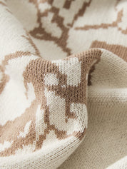 Dancing Petals Cotton Knit Throw Blanket