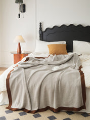 Geometric Pattern Cotton Knit Throw Blanket