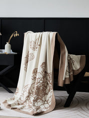 Dancing Petals Cotton Knit Throw Blanket