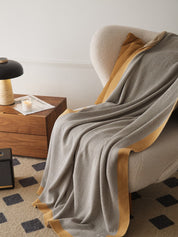 Geometric Pattern Cotton Knit Throw Blanket