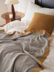 Geometric Pattern Cotton Knit Throw Blanket