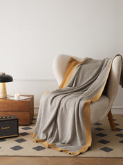 Geometric Pattern Cotton Knit Throw Blanket