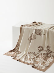 Dancing Petals Cotton Knit Throw Blanket