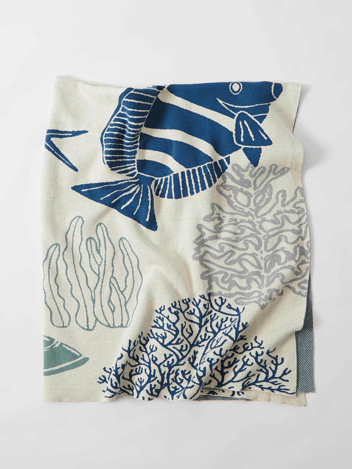 Undersea World Cotton Knit Throw Blanket