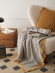 Geometric Pattern Cotton Knit Throw Blanket