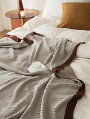 Geometric Pattern Cotton Knit Throw Blanket